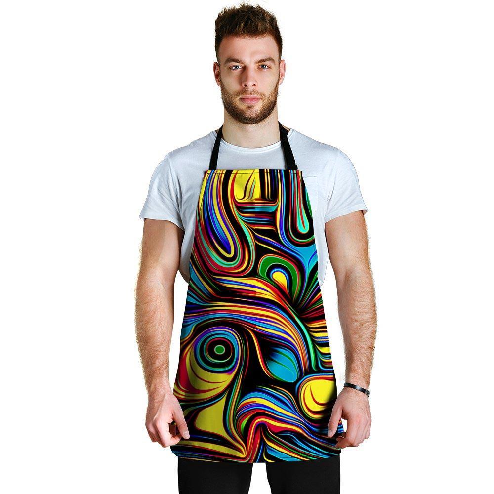 Abstract Wavy Men's Apron-grizzshop