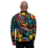 Abstract Wavy Men's Bomber Jacket-grizzshop