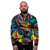 Abstract Wavy Men's Bomber Jacket-grizzshop