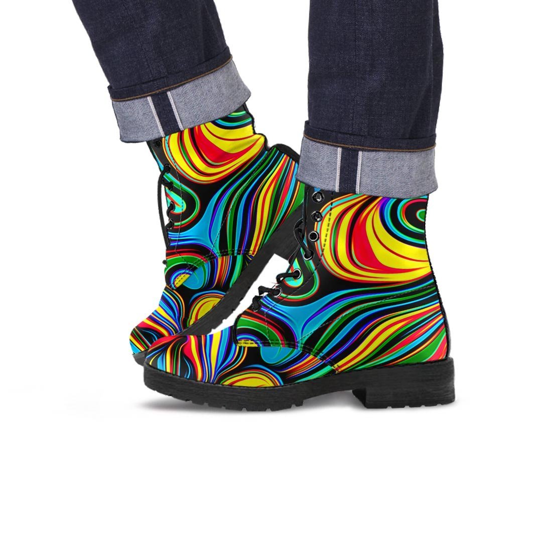 Abstract Wavy Men's Boots-grizzshop