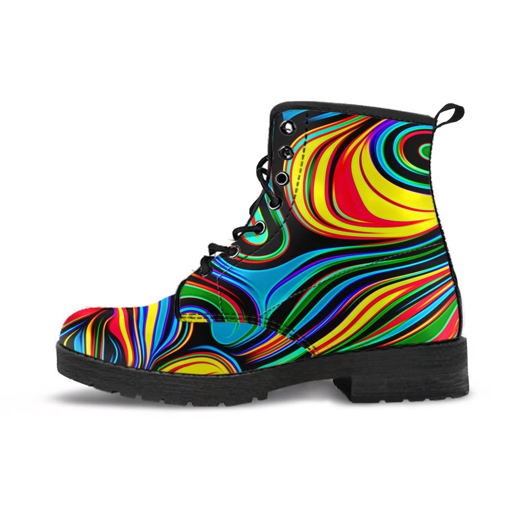 Abstract Wavy Men's Boots-grizzshop