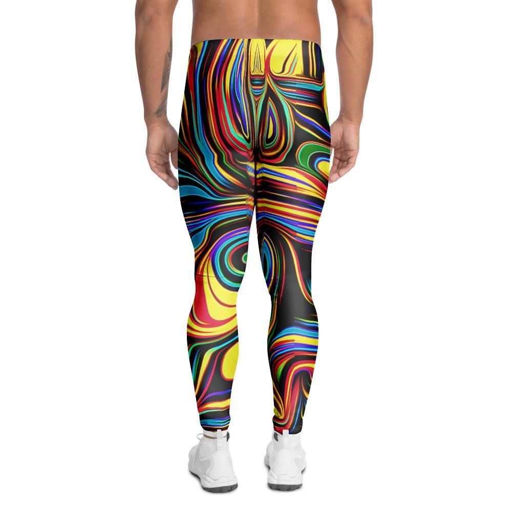 Abstract Wavy Men's Leggings-grizzshop