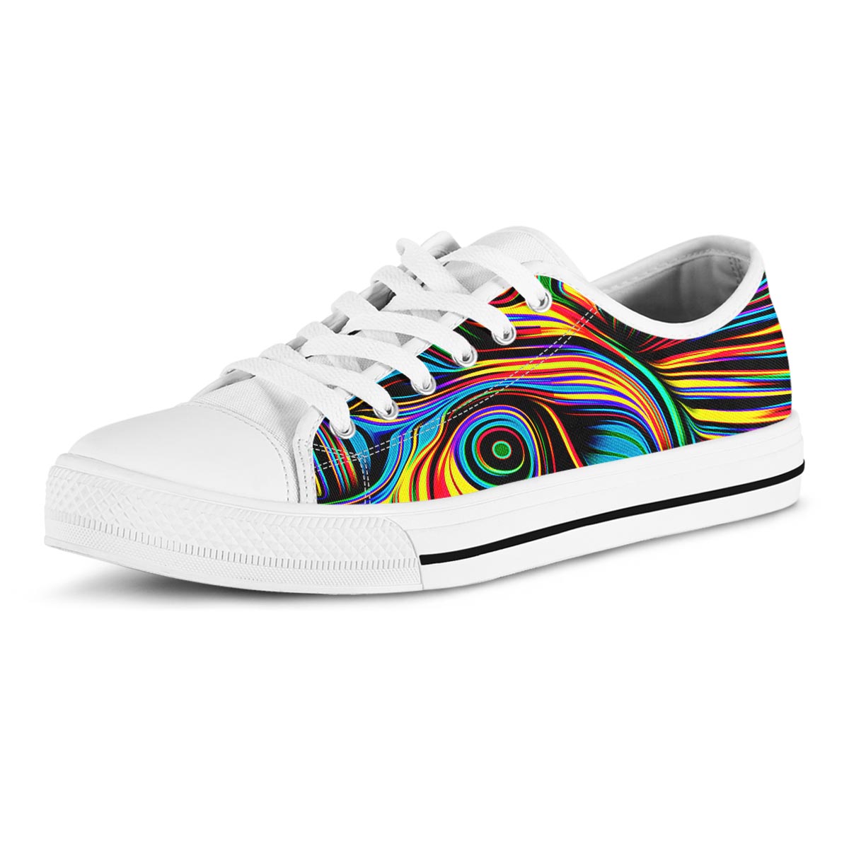 Abstract Wavy Men's Low Top Shoes-grizzshop