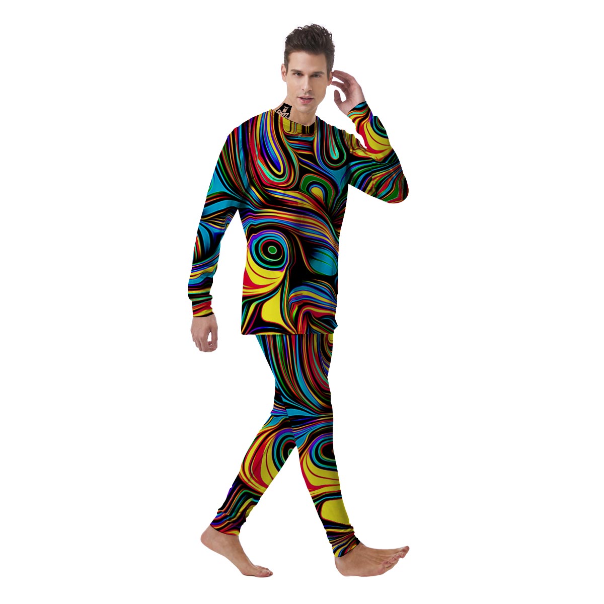 Abstract Wavy Men's Pajamas-grizzshop