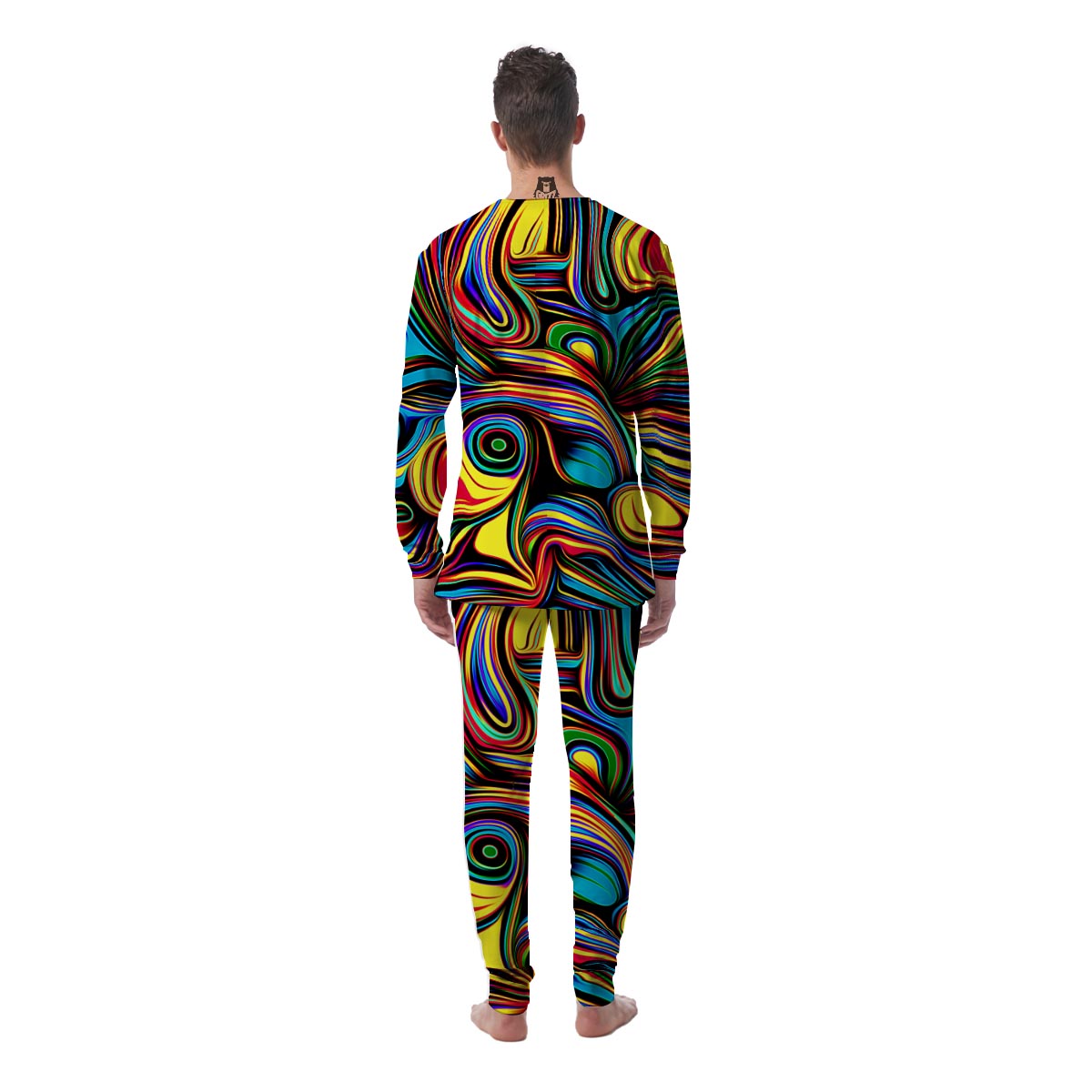 Abstract Wavy Men's Pajamas-grizzshop