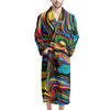 Abstract Wavy Men's Robe-grizzshop