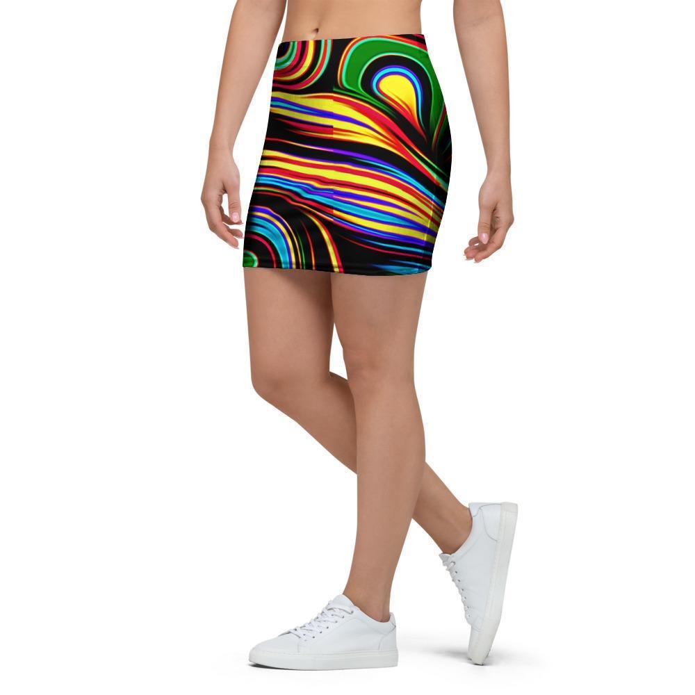 Abstract Wavy Mini Skirt-grizzshop