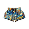 Abstract Wavy Muay Thai Boxing Shorts-grizzshop