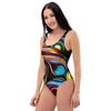 Abstract Wavy One Piece Swimsuite-grizzshop