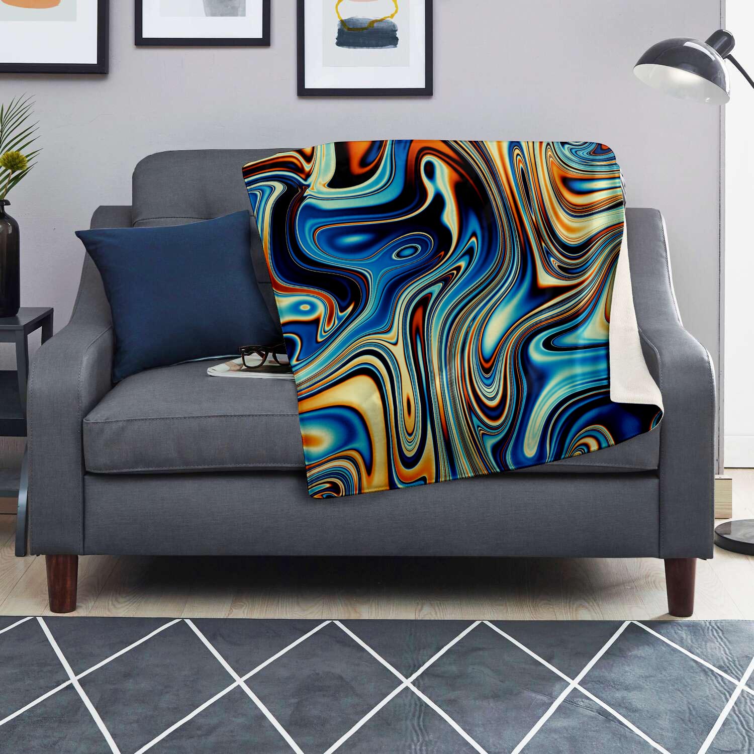 Abstract Wavy Psychedelic Blanket-grizzshop