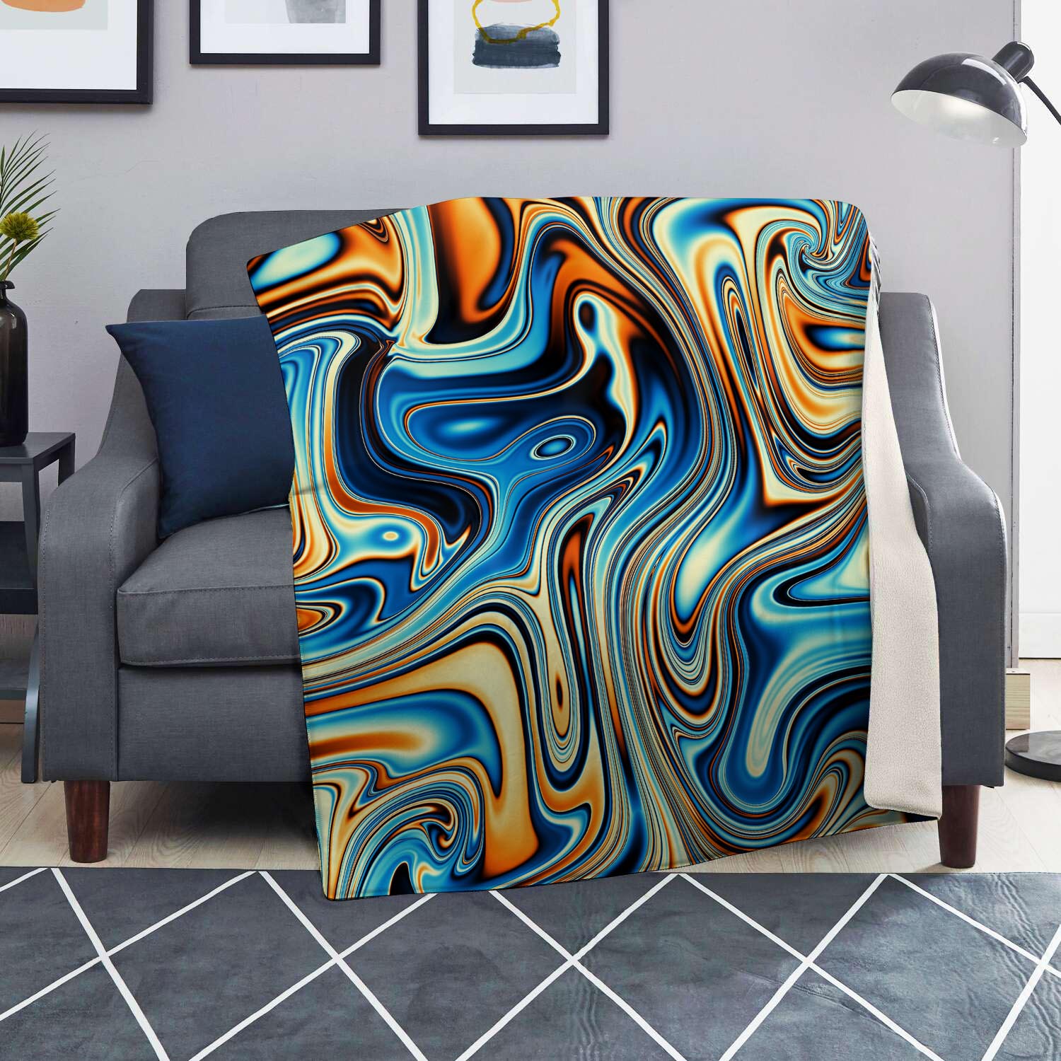 Abstract Wavy Psychedelic Blanket-grizzshop