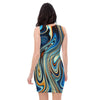 Abstract Wavy Psychedelic Bodycon Dress-grizzshop