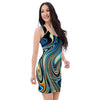 Abstract Wavy Psychedelic Bodycon Dress-grizzshop