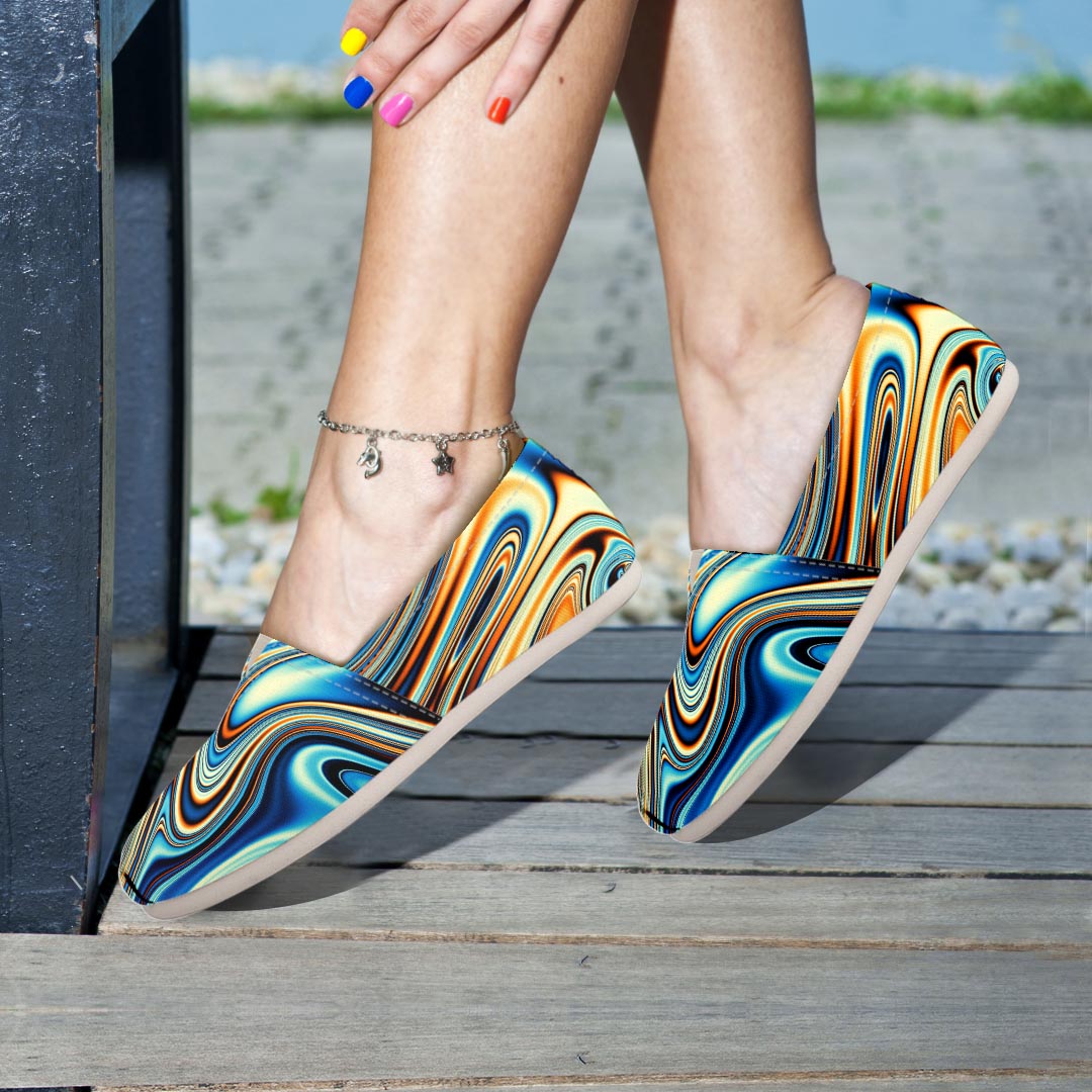 Abstract Wavy Psychedelic Canvas Shoes-grizzshop