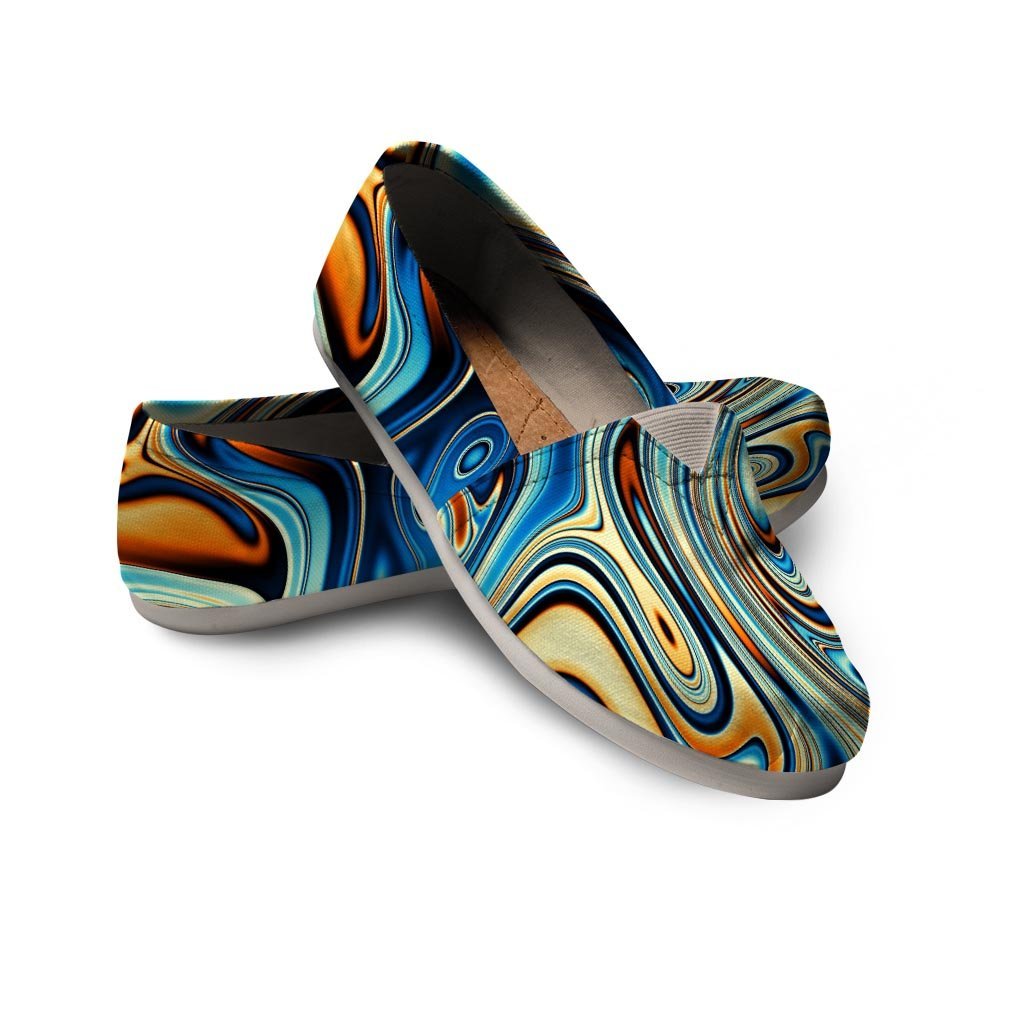 Abstract Wavy Psychedelic Canvas Shoes-grizzshop