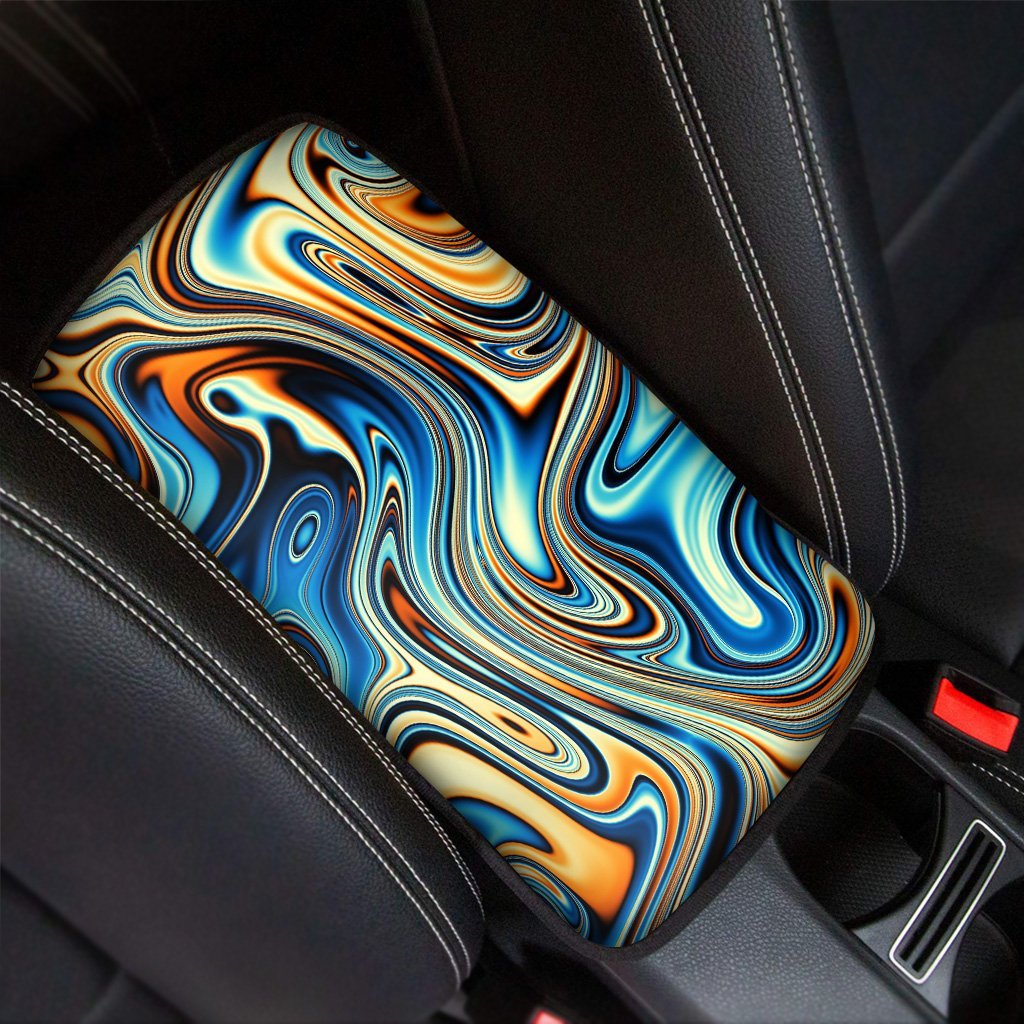 Abstract Wavy Psychedelic Car Console Cover-grizzshop