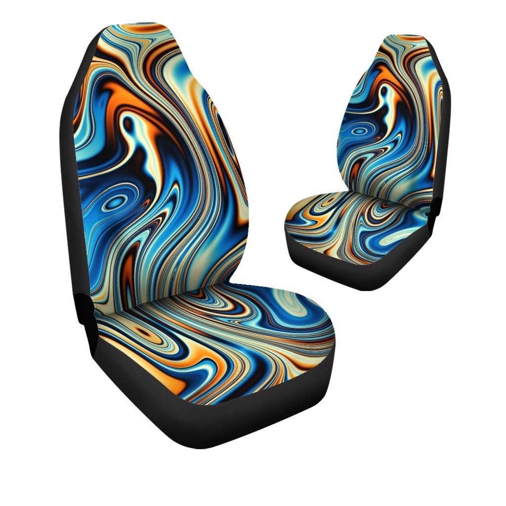 Abstract Wavy Psychedelic Car Seat Covers-grizzshop