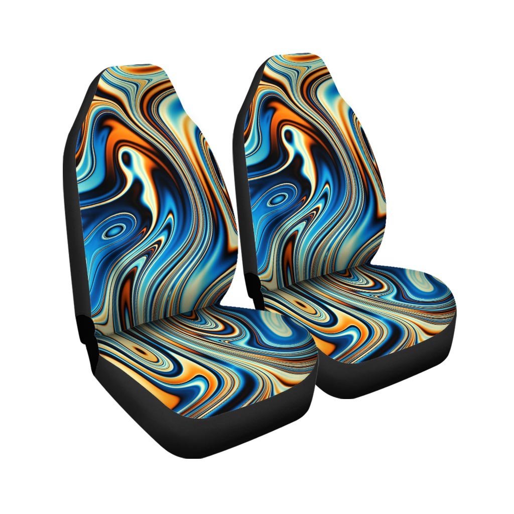 Abstract Wavy Psychedelic Car Seat Covers-grizzshop