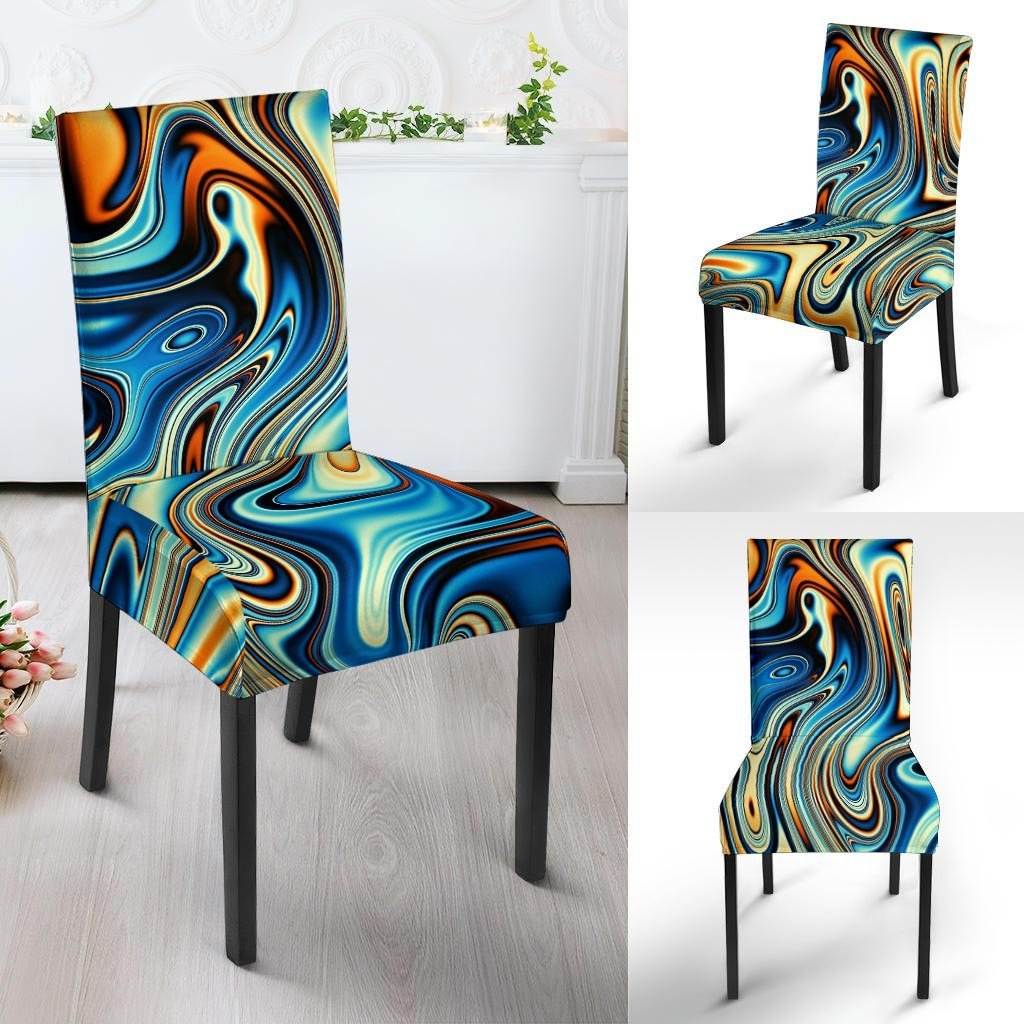 Abstract Wavy Psychedelic Chair Cover-grizzshop