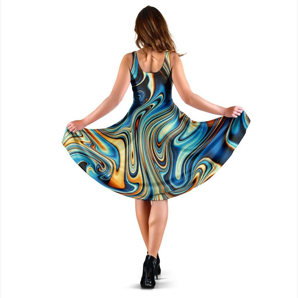 Abstract Wavy Psychedelic Dress-grizzshop