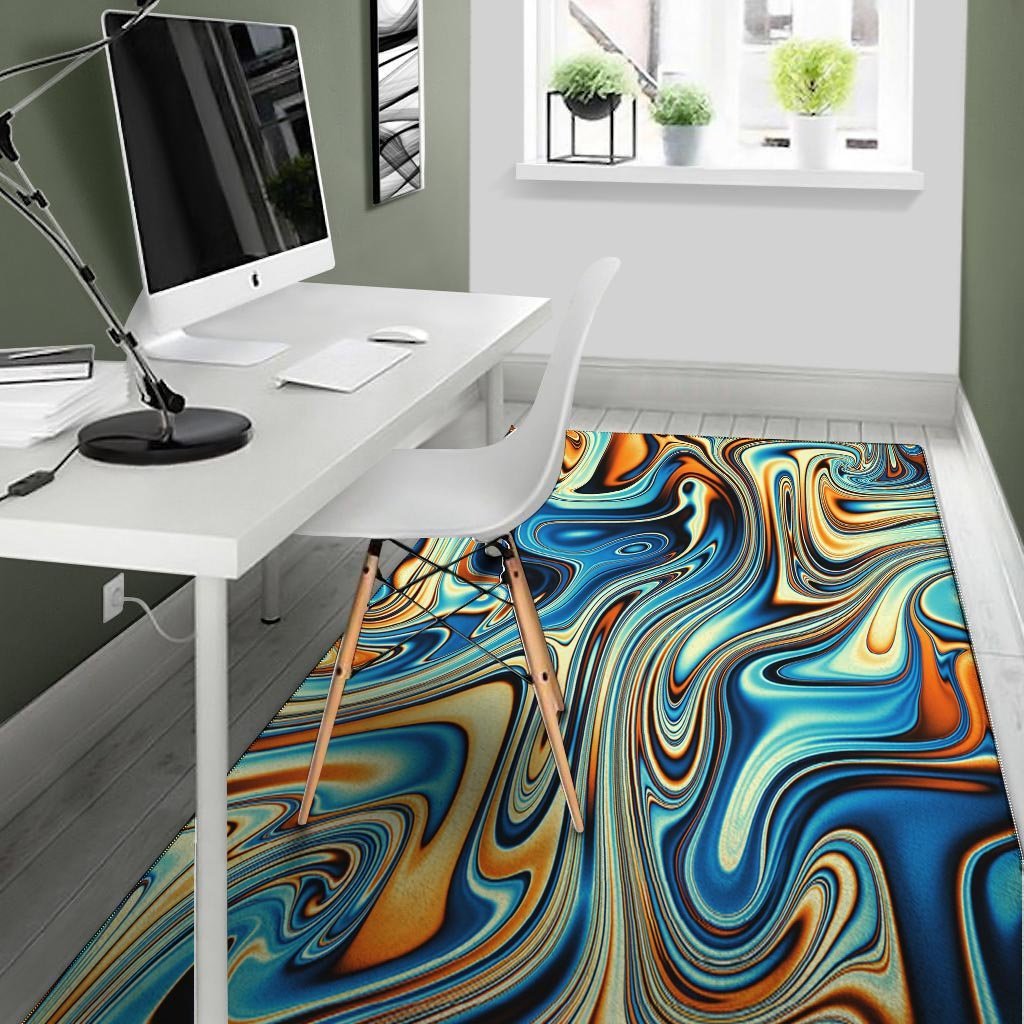 Abstract Wavy Psychedelic Floor Mat-grizzshop