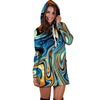 Abstract Wavy Psychedelic Hoodie Dress-grizzshop