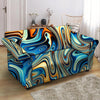 Abstract Wavy Psychedelic Loveseat Cover-grizzshop