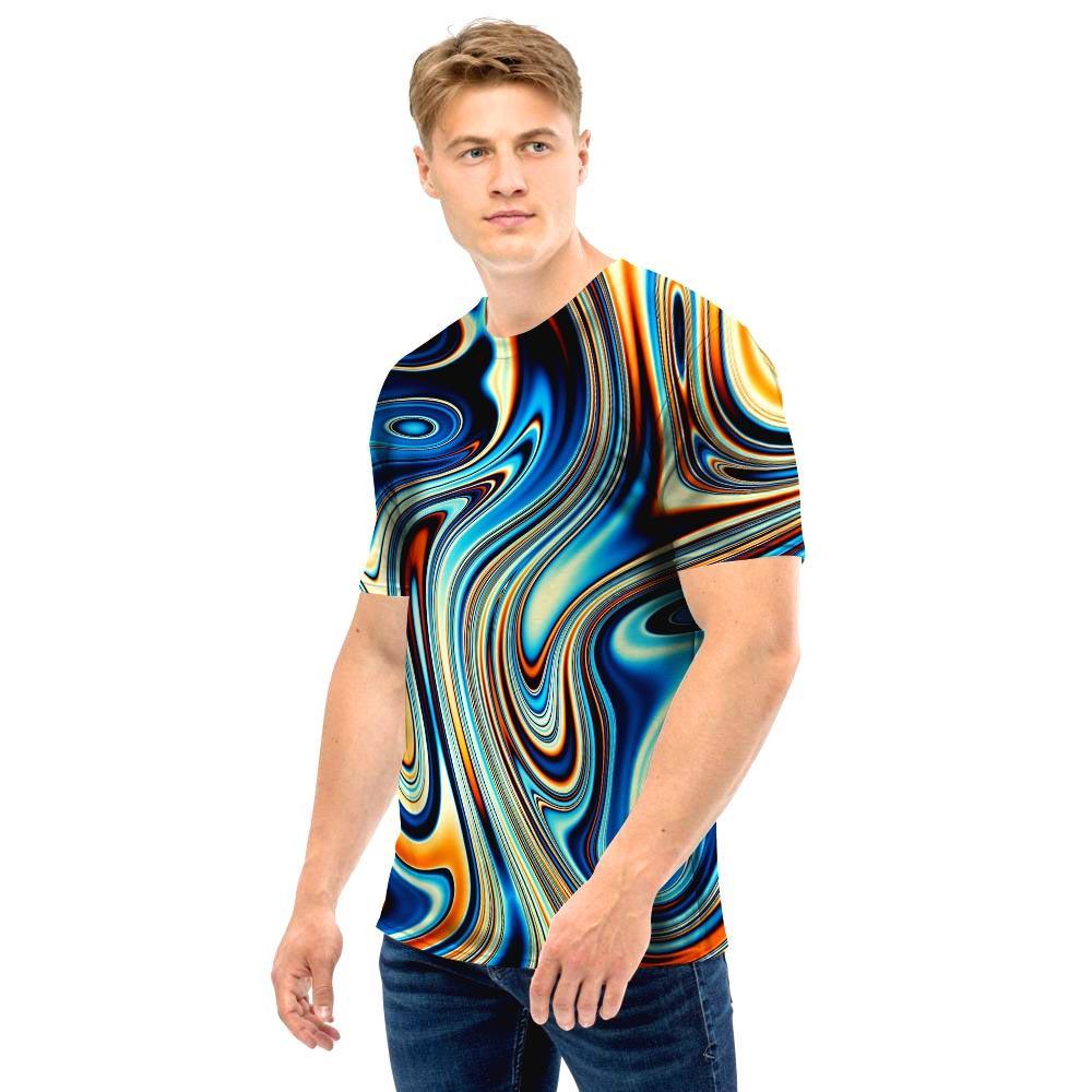 Abstract Wavy Psychedelic Men T Shirt-grizzshop