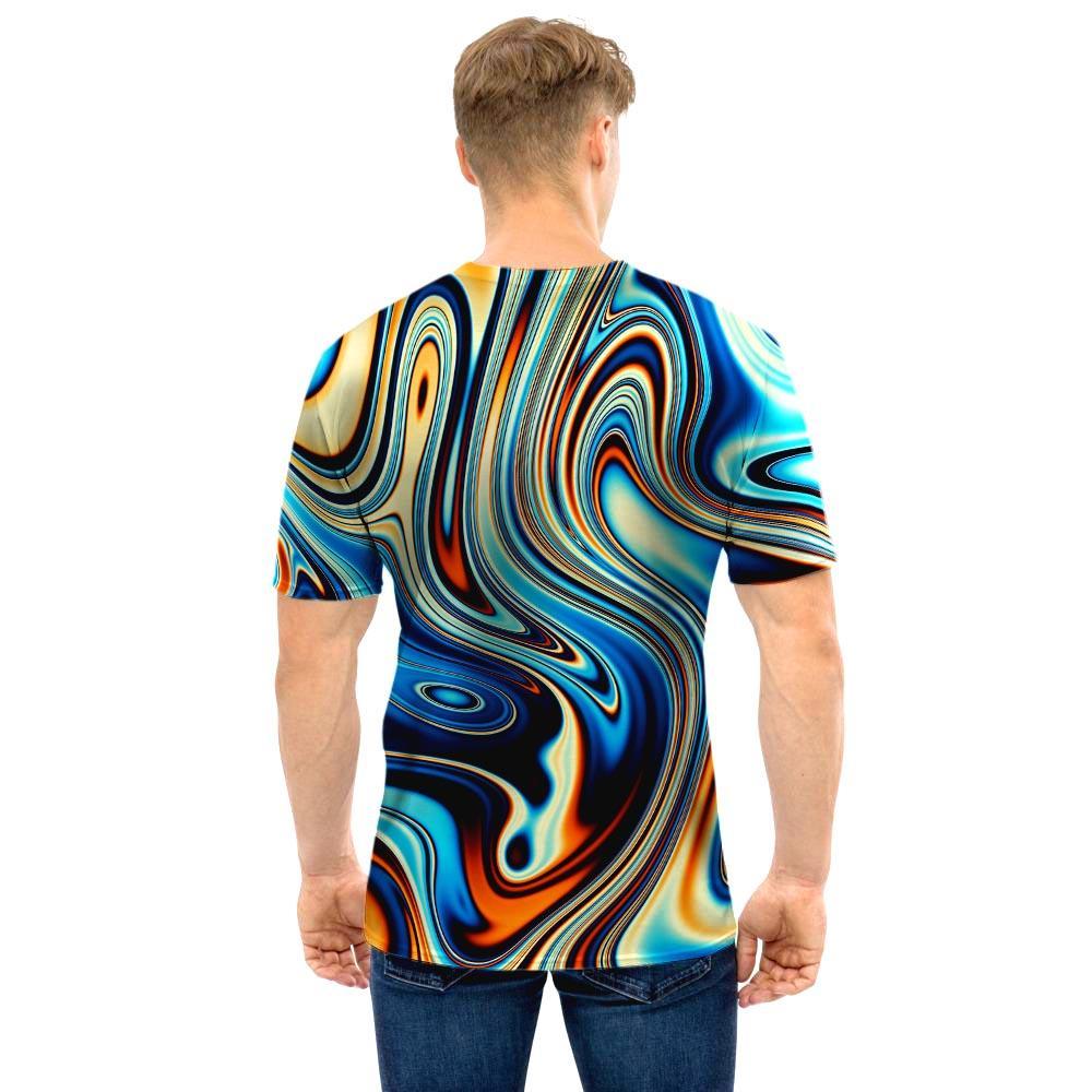 Abstract Wavy Psychedelic Men T Shirt-grizzshop