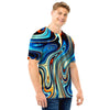 Abstract Wavy Psychedelic Men T Shirt-grizzshop