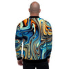 Abstract Wavy Psychedelic Men's Bomber Jacket-grizzshop