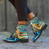 Abstract Wavy Psychedelic Men's Boots-grizzshop