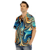 Abstract Wavy Psychedelic Men’s Hawaiian Shirt-grizzshop