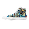 Abstract Wavy Psychedelic Men's High Top Shoes-grizzshop