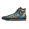 Abstract Wavy Psychedelic Men's High Top Shoes-grizzshop