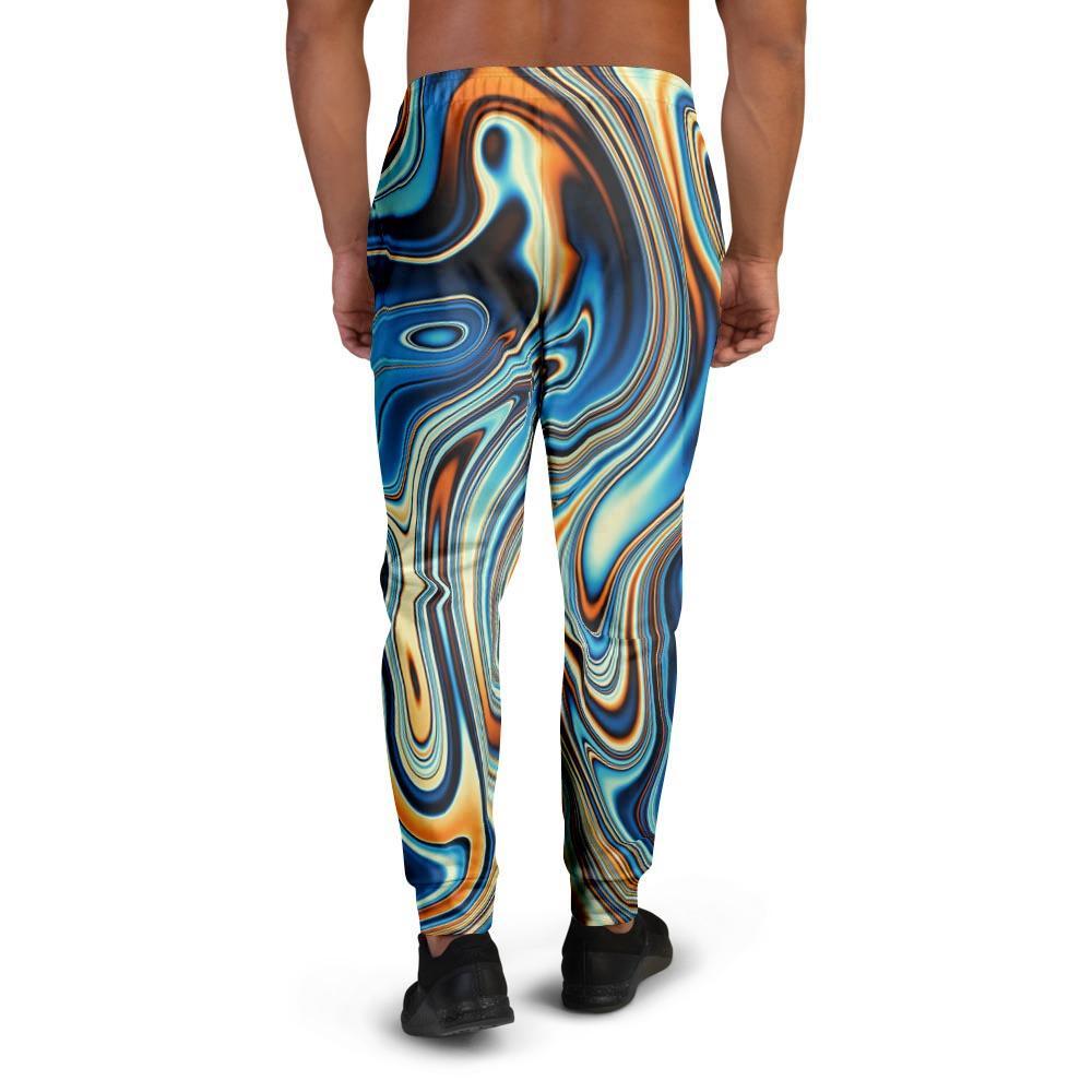 Abstract Wavy Psychedelic Men's Joggers-grizzshop