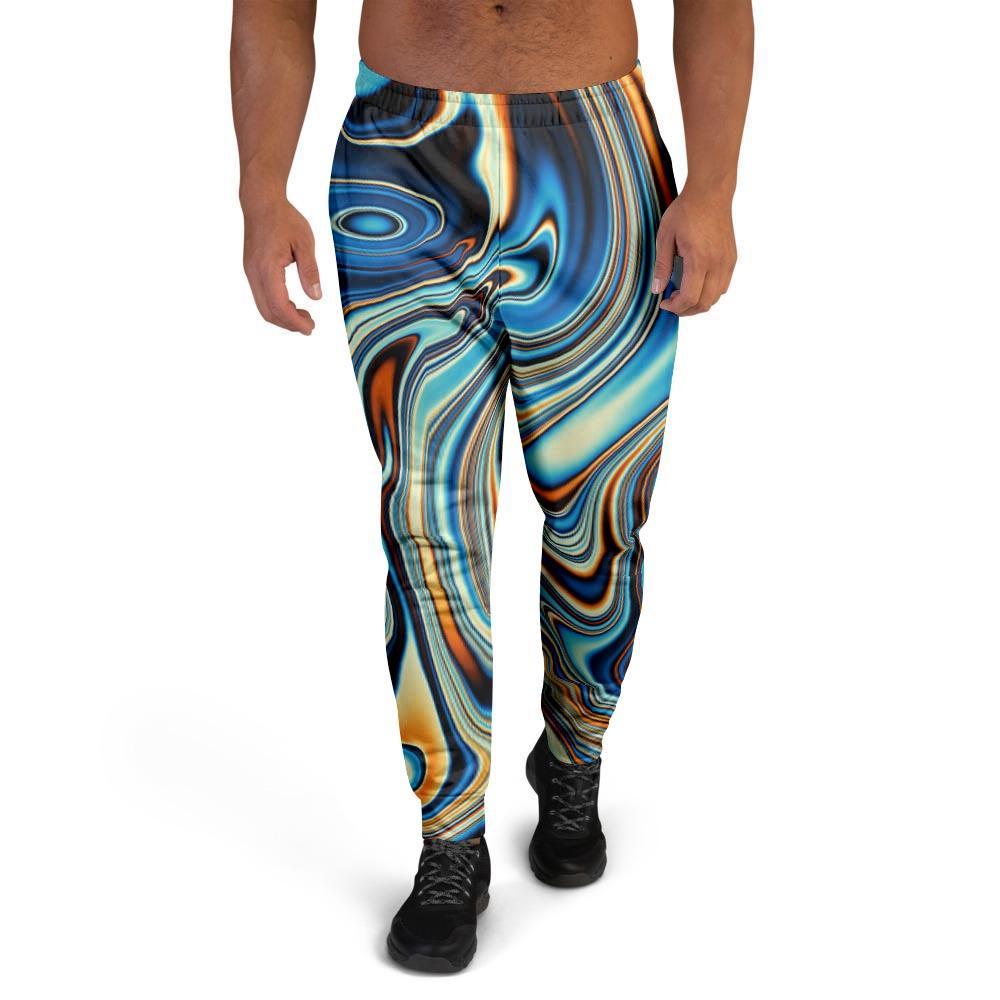 Abstract Wavy Psychedelic Men's Joggers-grizzshop