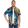 Abstract Wavy Psychedelic Men's Short Sleeve Shirt-grizzshop