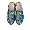 Abstract Wavy Psychedelic Men's Slip On Sneakers-grizzshop