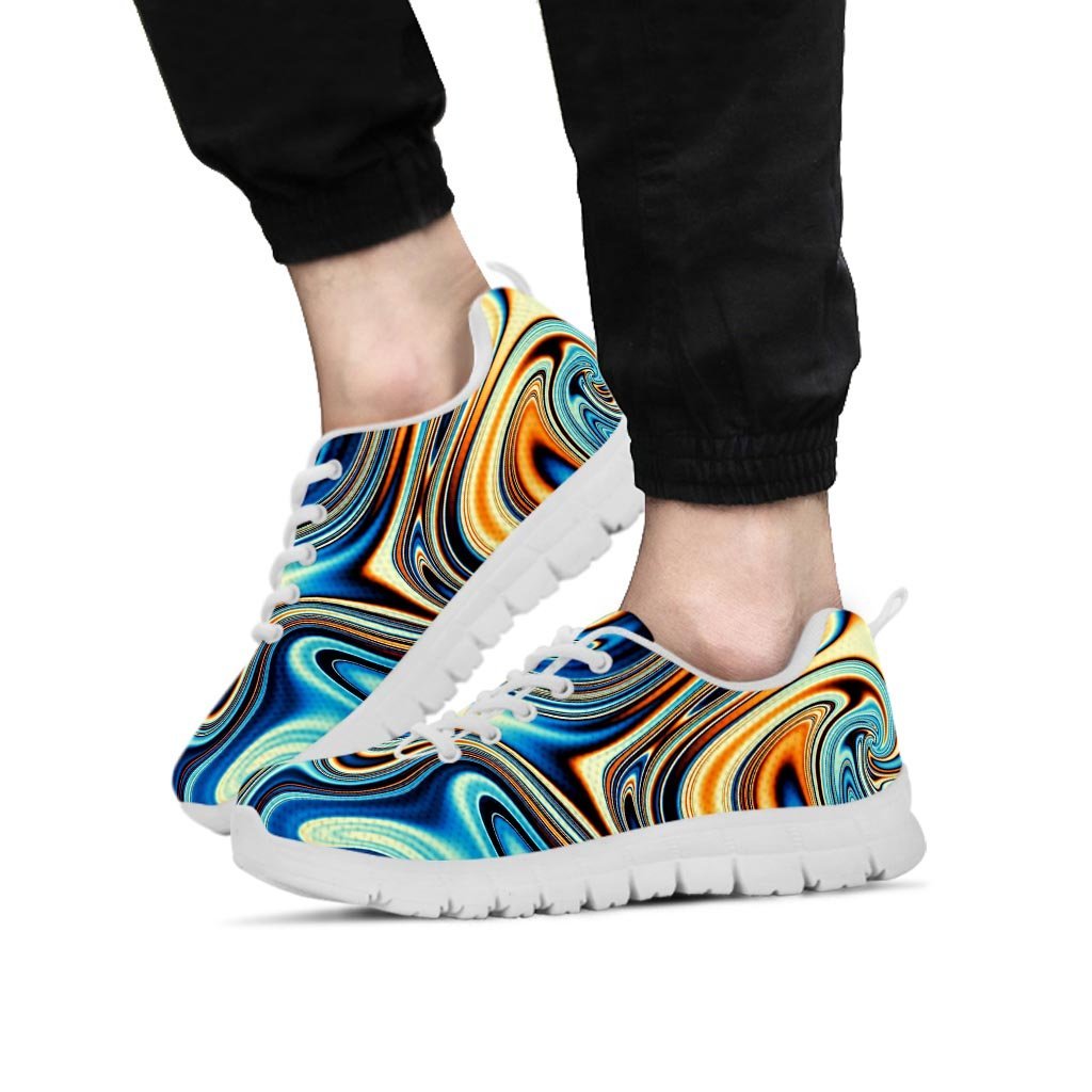 Abstract Wavy Psychedelic Men's Sneakers-grizzshop