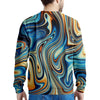 Abstract Wavy Psychedelic Men's Sweatshirt-grizzshop