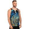 Abstract Wavy Psychedelic Men's Tank Tops-grizzshop