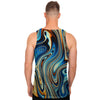 Abstract Wavy Psychedelic Men's Tank Tops-grizzshop