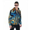 Abstract Wavy Psychedelic Men's Zip Up Hoodie-grizzshop