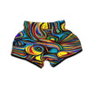 Abstract Wavy Psychedelic Muay Thai Boxing Shorts-grizzshop