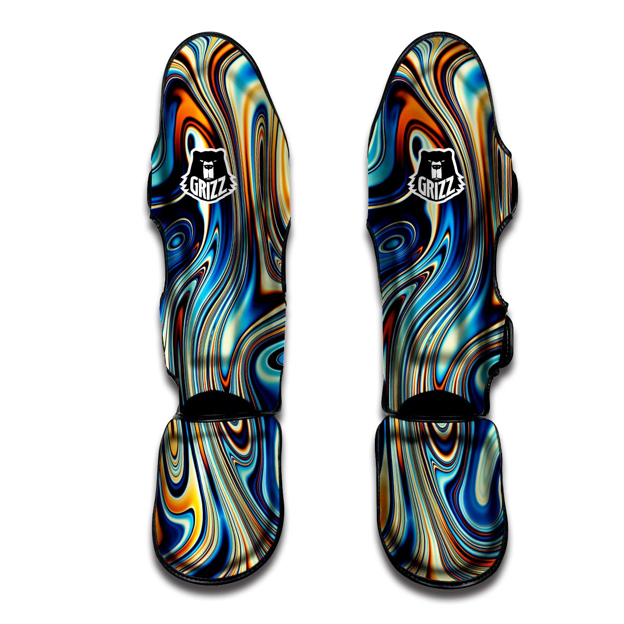 Abstract Wavy Psychedelic Muay Thai Shin Guard-grizzshop