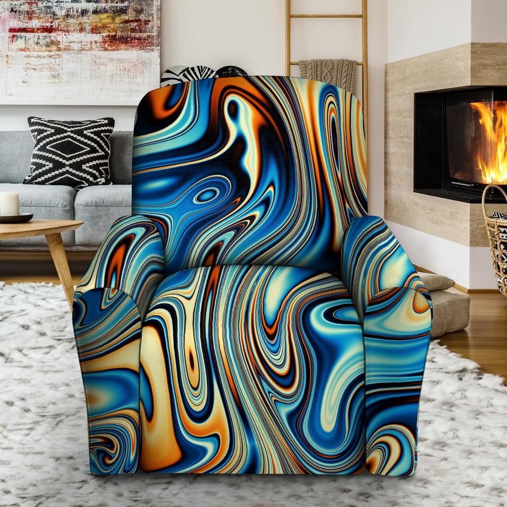 Abstract Wavy Psychedelic Recliner Cover-grizzshop