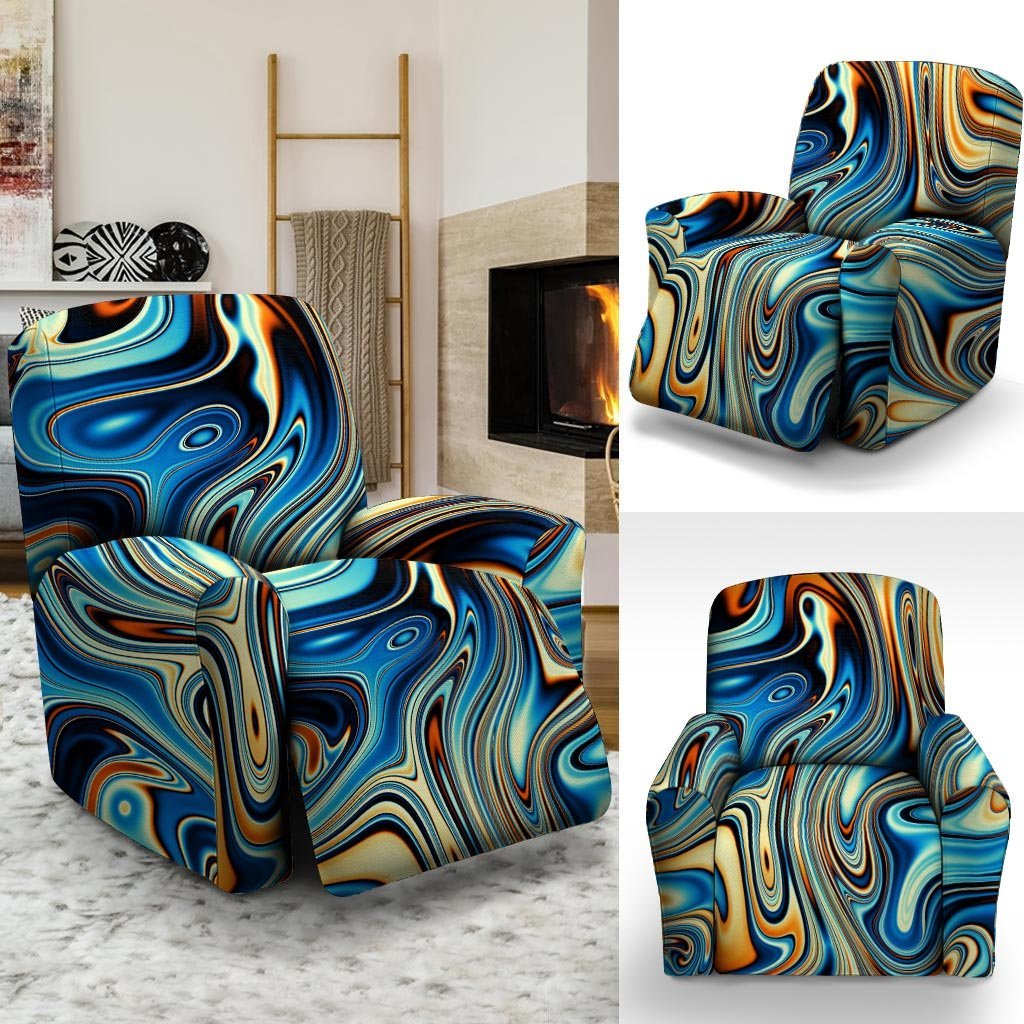 Abstract Wavy Psychedelic Recliner Cover-grizzshop