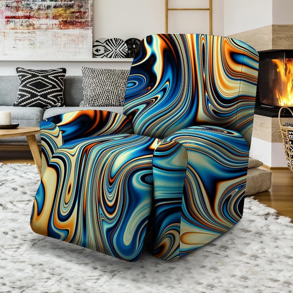 Abstract Wavy Psychedelic Recliner Cover-grizzshop