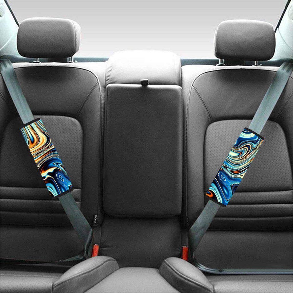 Abstract Wavy Psychedelic Seat Belt Cover-grizzshop